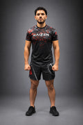 T-shirt d'entraînement RAIZEN camo rouge, vue de face